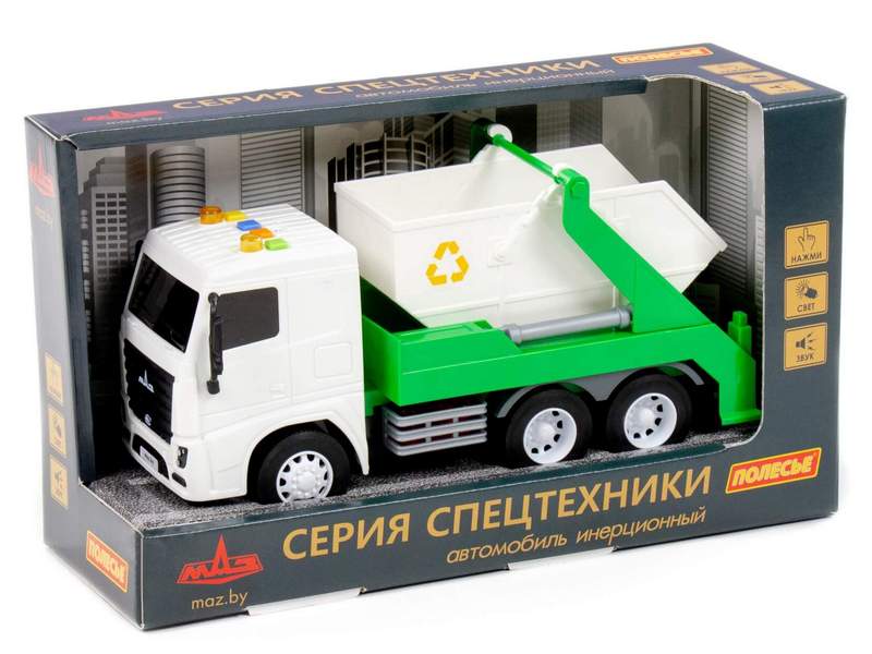 Автомобиль-контейнеровоз инерц. «МАЗ» (свет, звук) в коробке