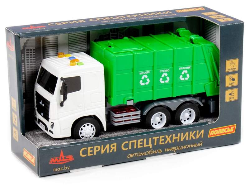 Автомобиль коммунальный инерц. «МАЗ» (свет, звук) в коробке