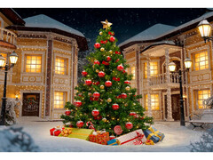 Алмазная мозаика 30х40 см ЧУДЕСНАЯ ЕЛОЧКА (с подр., с полн. заполн., класс.)