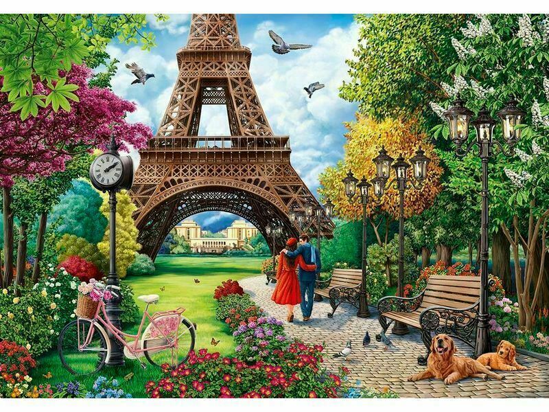 Холст с красками 40х50 см по номерам. РОМАНТИЧНАЯ ПРОГУЛКА В ПАРИЖЕ
