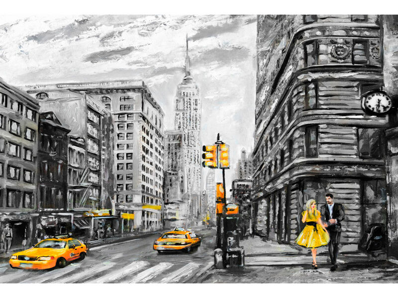 Холст с красками 40х50 см по номерам. ЖИЗНЬ В НЬЮ-ЙОРКЕ