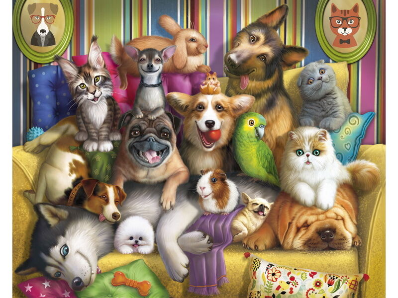 Холст с красками 40х50 см по номерам. БОЛЬШОЕ СЕМЕЙСТВО