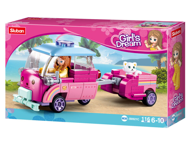 Конструктор «Розовая мечта. Машина с питомцем» 116 дет. M38-B0921C