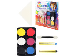 Набор аквагрима 6 цветов 20*20 см на планшете КС-3595