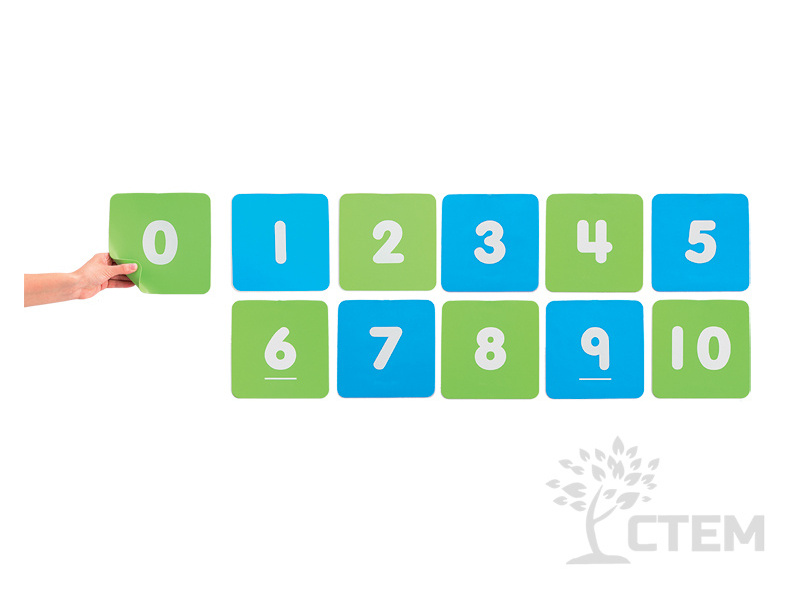 Дорожка цифровая от 0 до10 20 см 11 шт 2 цвета