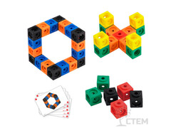 Математические кубики 2 см 100 шт с карточками