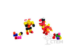 Математические кубики 2 см 200 шт с заданиями для конструирования