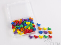 Материал счетный фигурки "Домашние животные" (72 шт, 6 форм, 6 цветов)