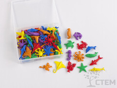 Материал счетный фигурки "Морские обитатели" (84 шт, 14 видов, 6 цветов)