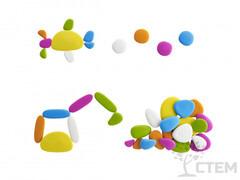 Радужные камешки "Флюро" 9 форм, 6 цветов, 39 шт с карточками