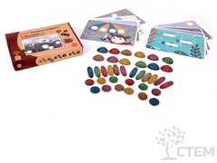 Радужные камешки "Юниор" (Эко) 3 формы, 6 цветов, 36 шт с карточками