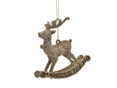 64445&nbsp;[88590]Подвеска елочная ЗОЛОТИСТАЯ ОЛЕНЬ 11 см 88590