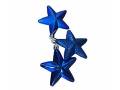 64447 [88793]Набор подвесок ЗВЕЗДЫ СИНИЕ из полистирола 5*5 см (3шт/уп) 88793