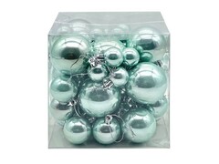 64460 [91412]Набор ШАРЫ БИРЮЗОВЫЕ из полистирола 6 см, 5 см, 4 см (59шт/уп) 91412