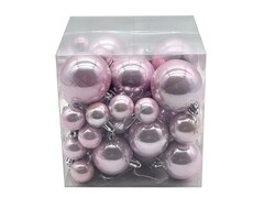 64462 [91414]Набор ШАРЫ РОЗОВЫЕ из полистирола 6 см, 5 см, 4 см (59шт/уп) 91414