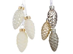 64469 [90736]Набор подвесок ШИШКИ из стекла 6 см (3шт/уп) 90736