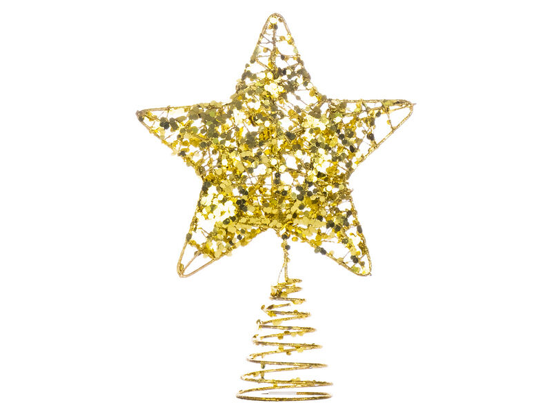 Верхушка на елку ЗВЕЗДОЧКА ЗОЛОТАЯ 17,5 см 91390