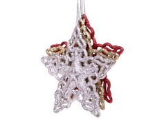 64532 [86446]Набор подвесок ЗВЕЗДА из полипропилена 10 см (3шт/уп) 86446