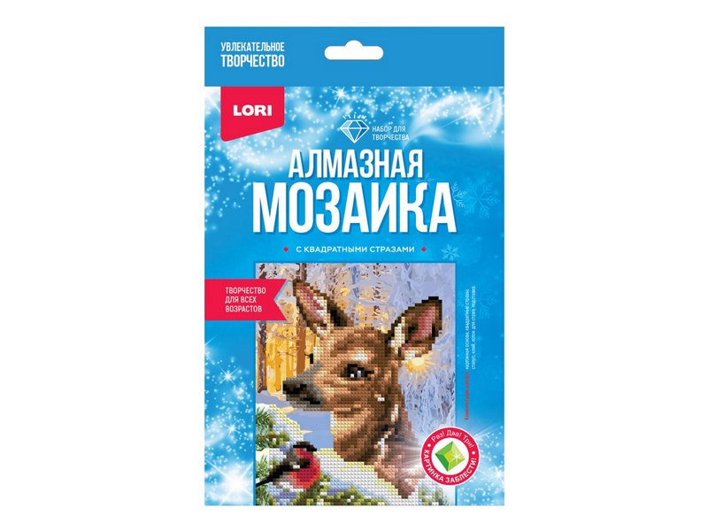 Алмазная мозаика на картоне 15*20 см "Добрые друзья" (неполн. заполн., стразы квадрат)