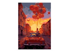 Картина на картоне с красками 20х28,5 см по номерам. НАВСТРЕЧУ МЕЧТАМ