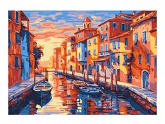 Картина на картоне с красками 20х28,5 см по номерам. НА ЗАРЕ