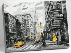 65101 [KK0680]Картина по номерам 30*40 см «НЬЮ-ЙОРК» (цветной холст)