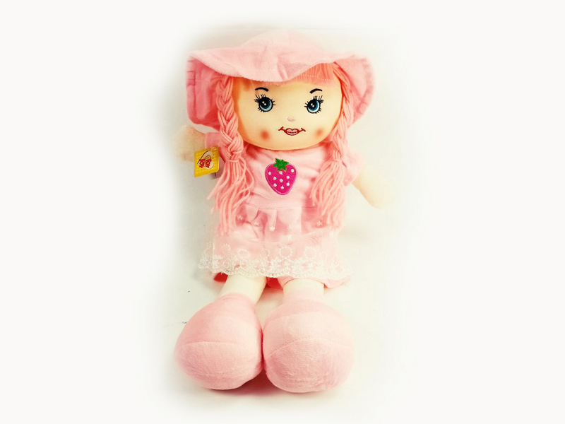 Кукла мягкая с косами в платье с фруктом 646-17-8-45