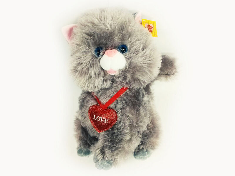 Купить оптом Кошка Сердце сер/бел 1879-34 в Луганске