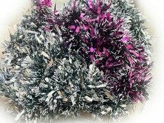 65346 [9195-45A]Мишура зеленая с серебристыми кончиками 2 м (10шт/уп) 9195-45A