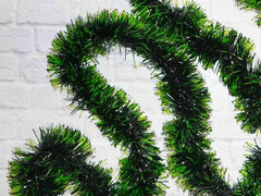 65350 [9195-80A]Мишура зеленая с салатневыми кончиками 2 м (10шт/уп) 9195-80A