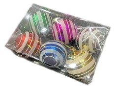 65359 [XD-159]Набор шаров ассорти с рисунком из полистирола 6 см (6шт/уп) XD-159