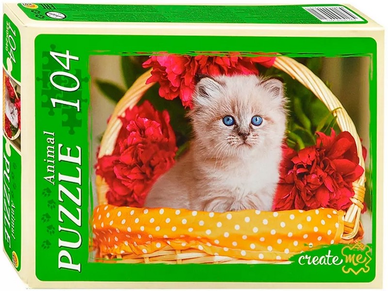 Купить оптом ПАЗЛЫ 104 элемента. КОТЕНОК В ЦВЕТАХ №3 в Луганске