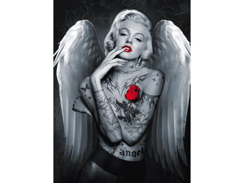 Холст с красками 30х40 см по номерам. ЗВЕЗДА С ТАТУ 18+