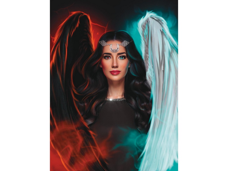 Холст с красками 30х40 см по номерам. АНГЕЛ ИЛИ ДЕМОН