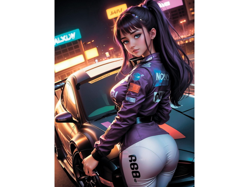 Холст с красками 30х40 см по номерам. ГОНКИ В НОЧИ