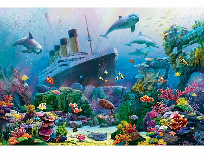 Холст с красками 30х40 см по номерам. КОРАБЛЬ НА ДНЕ ОКЕАНА