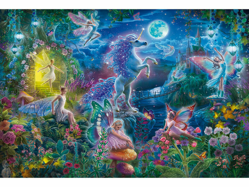 Холст с красками 40х50 см по номерам. ФЕИ И ЕДИНОРОГ