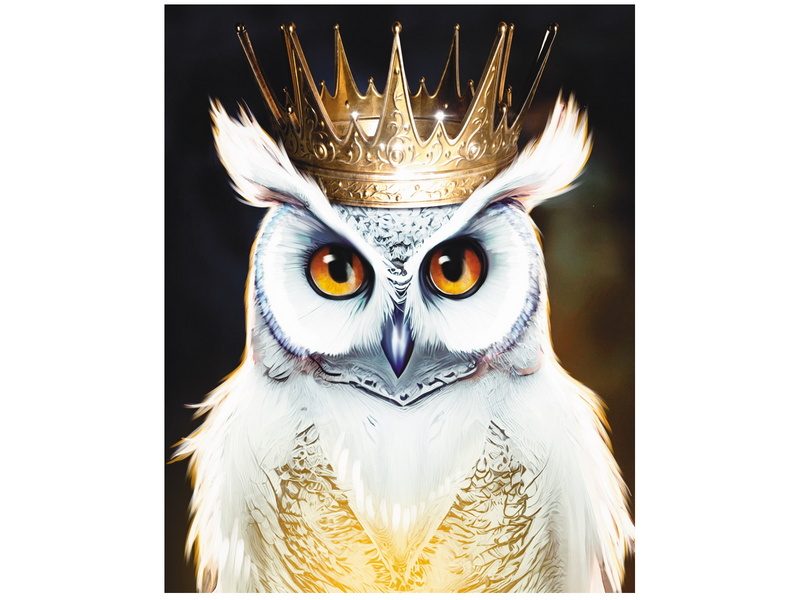 Холст с красками 40х50 см по номерам. СОВИНЫЙ КОРОЛЬ