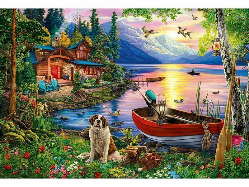 Холст с красками 40х50 см по номерам. ДОМИК РЫБАКА