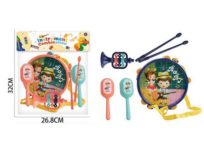 Набор музыкальных инструментов 6 предметов 22*21 см в пак. WBL973