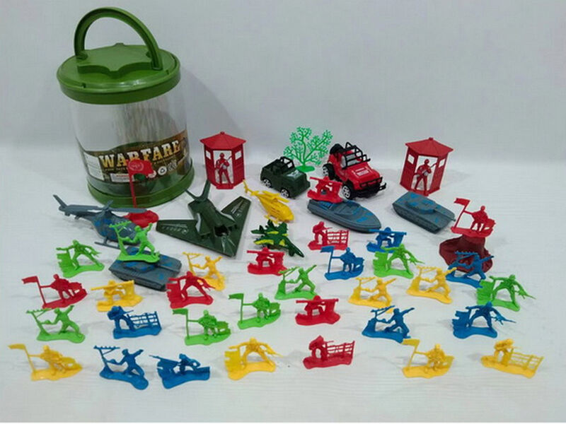 Набор солдатиков с техникой 16*14 см в банке 588-15