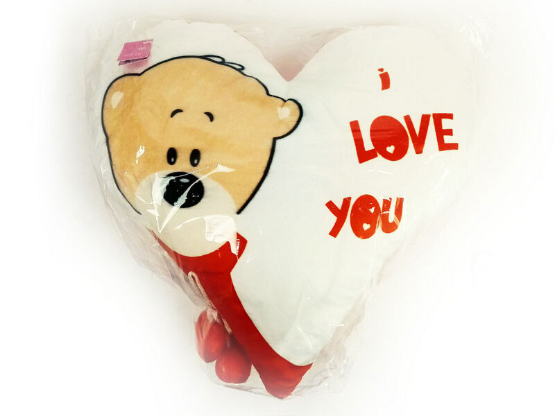 Подушка-игрушка Сердце Мишка 46х44см HRT-001