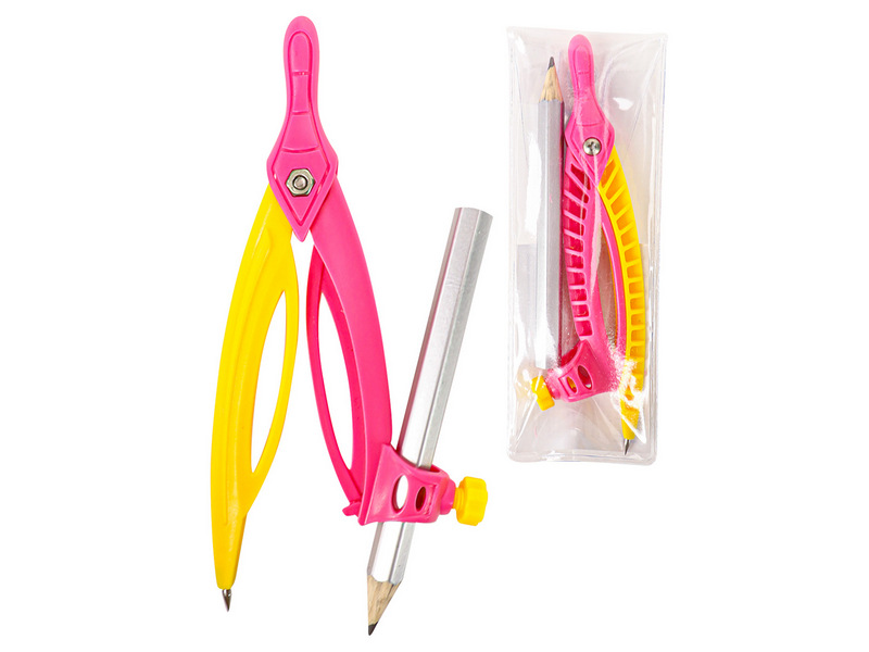 Циркуль пластиковый 120мм с карандашом в чехле Ц-5781