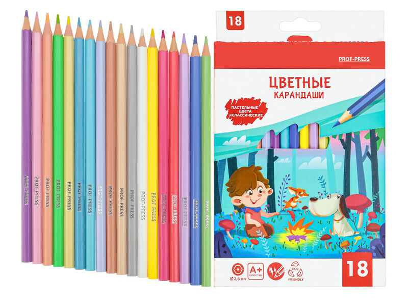 Карандаши цветные 18цв. «ВЕСЁЛЫЙ ПИКНИК» КЦ-4400