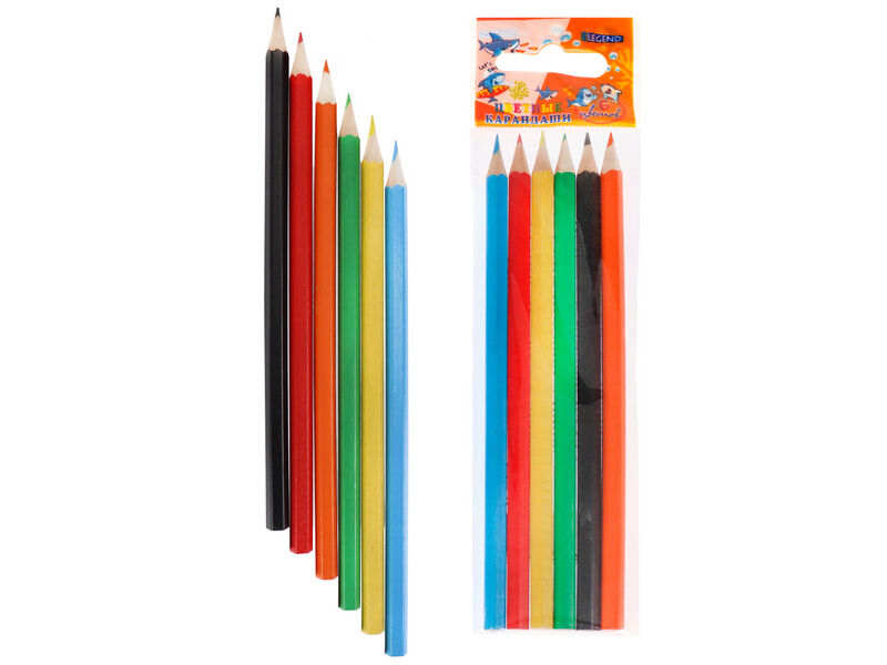 Карандаши цветные 6цв. «МУЛЬТИКИ» в пак. КЦ-8329