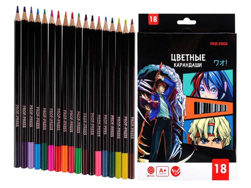 Карандаши цветные 18цв. «АНИМЕ" КЦ-3108