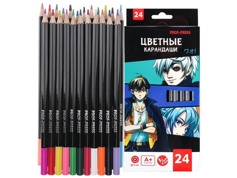 Карандаши цветные 24цв. «АНИМЕ" КЦ-3109