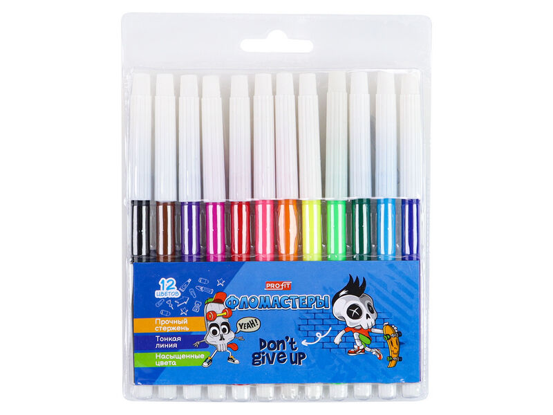 Фломастеры невентилируемые 12цв. «УЖАСНО-КЛАССНО!" в блистере