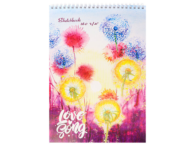 Скетчбук А4 30л «ОДУВАНЧИКИ» (гребень, мат. лам.)