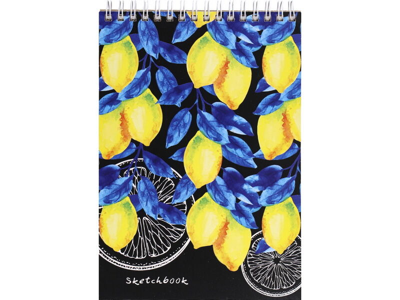 Скетчбук А5 50л «ЛИМОННОЕ ДЕРЕВО» (гребень, крафт)